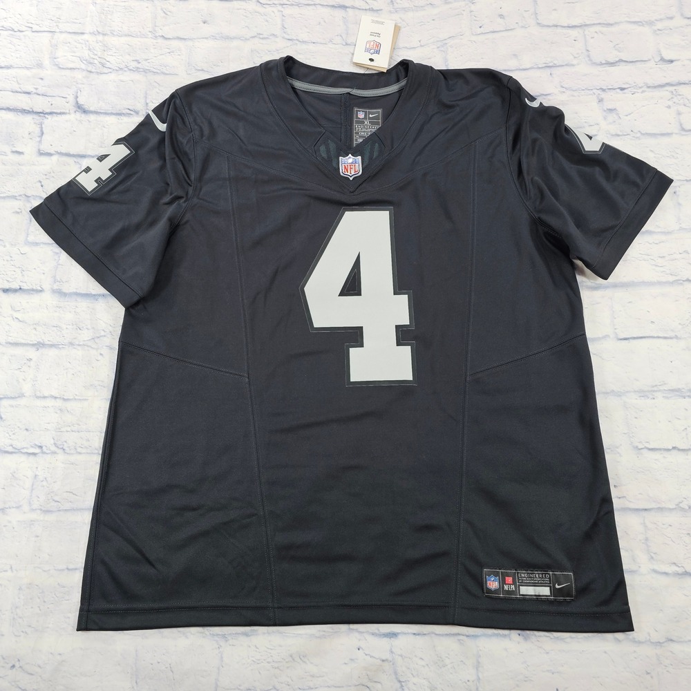 Oakland Raiders Nike On Field Jersey MENS XL Black Derek Carr #4 Football NFL